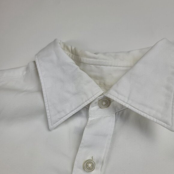 Z Zegna Men's White Button Down Shirt Small Long Sleeve Dress Work Classic - Picture 12 of 13